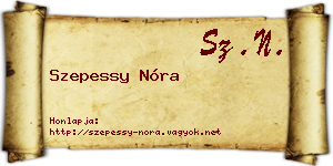 Szepessy Nóra névjegykártya