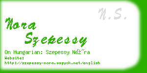nora szepessy business card